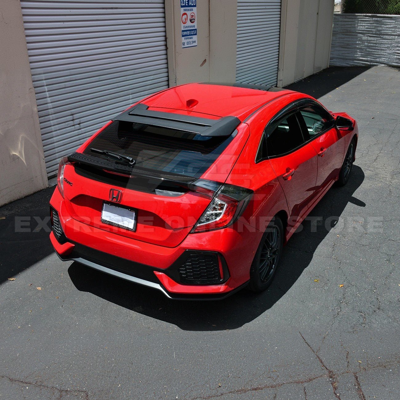 Honda Civic Hatchback FK7 Mugen Style Primer Black Rear Roof Spoiler 2016-2021
