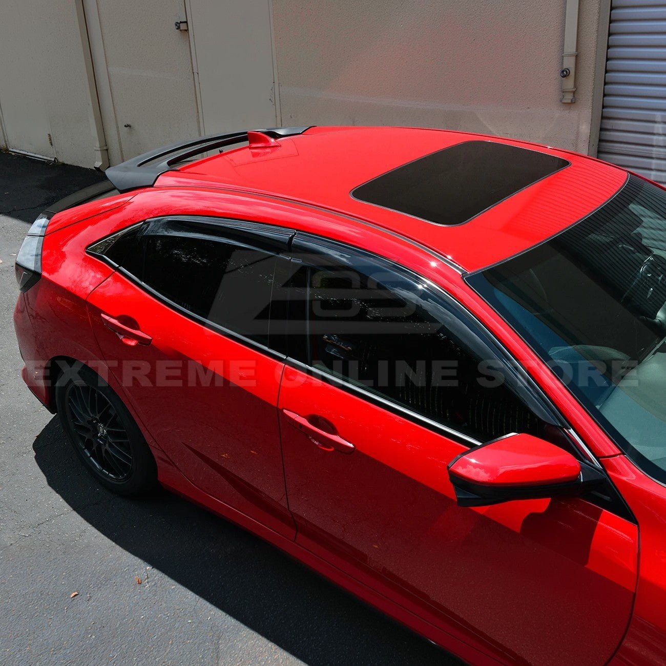 Honda Civic Hatchback FK7 Mugen Style Primer Black Rear Roof Spoiler 2016-2021