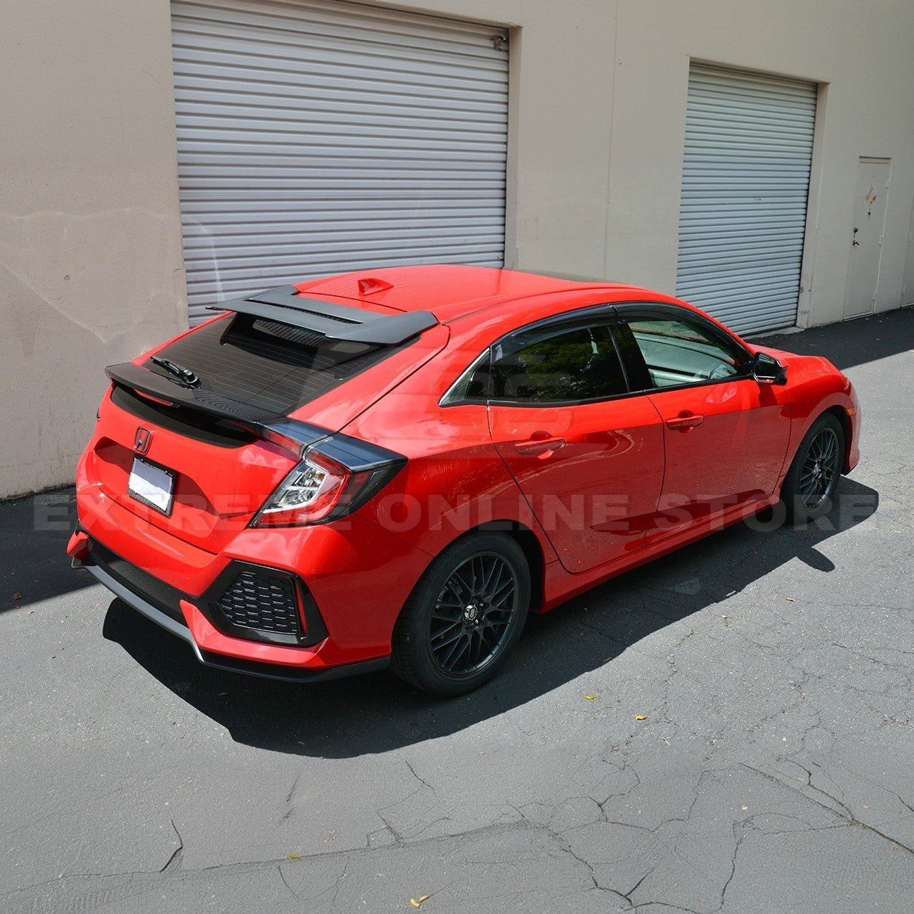 Honda Civic Hatchback FK7 Mugen Style Primer Black Rear Roof Spoiler 2016-2021