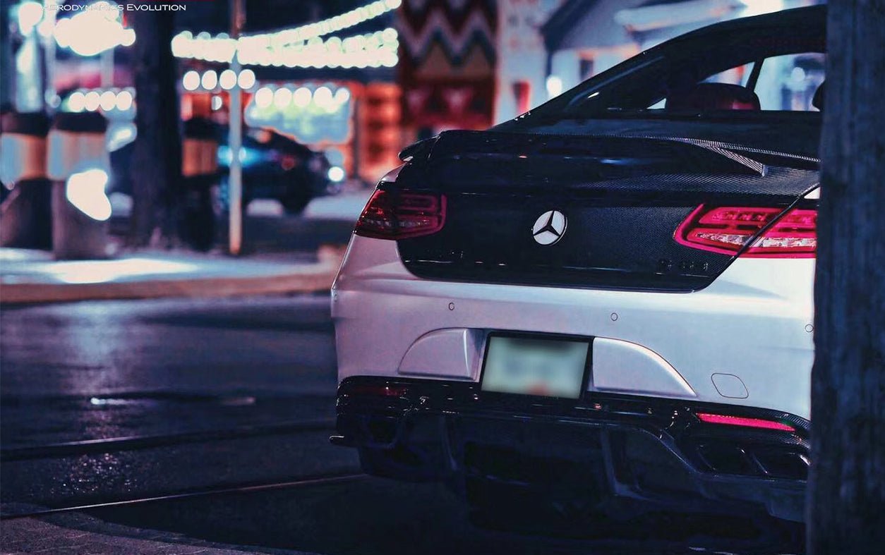 2014 - 2021 Mercedes Benz C217 S63/S65 AMG Coupe Carbon Fiber Rear Bumper Caps