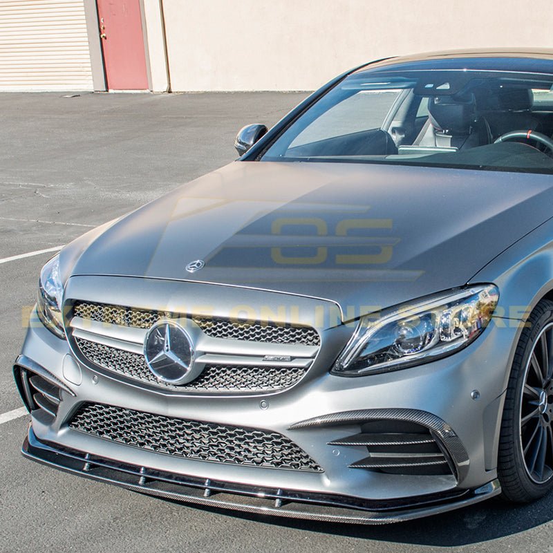 Mercedes-Benz C-Class W205 C205 AMG Style Carbon Fiber Front Splitter Lip 2019-Up