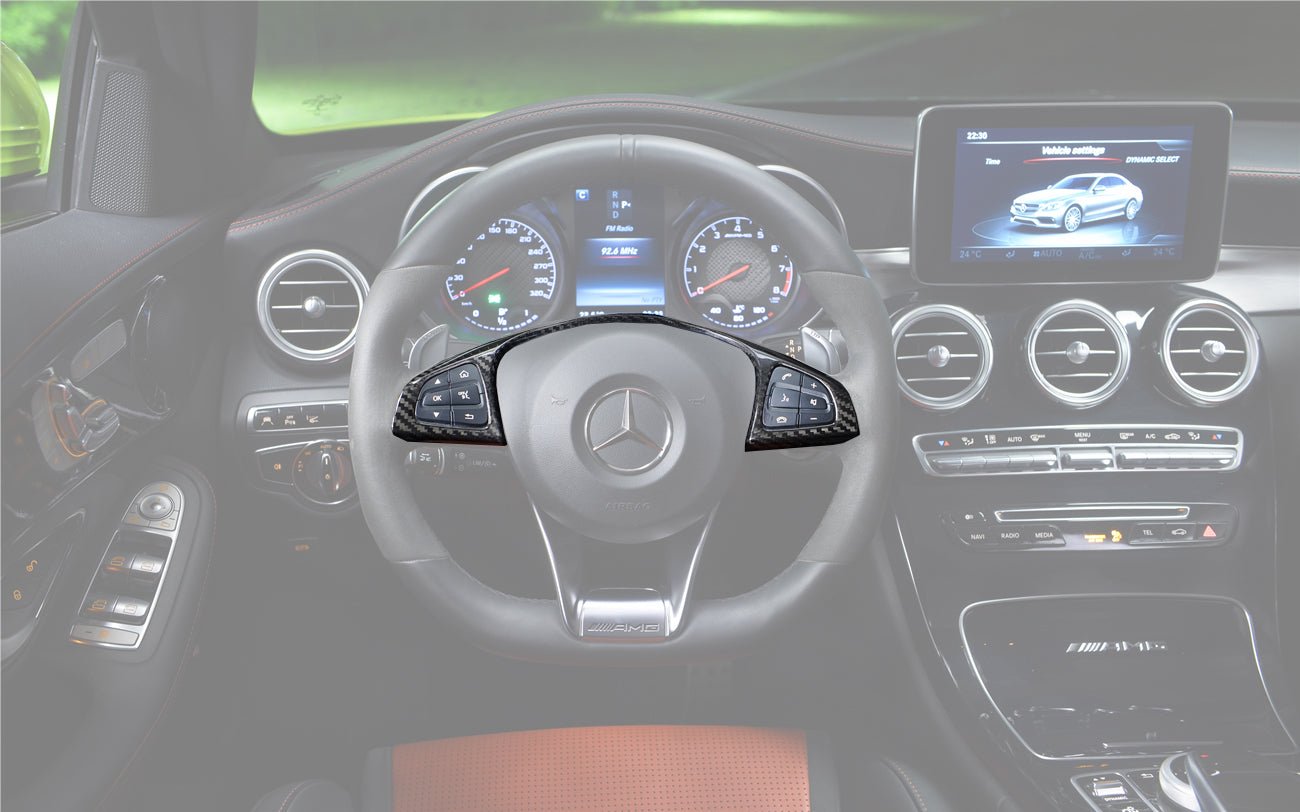 Mercedes Benz AMG Steering Wheel Trim (W205 C63) | Carbon Fiber Interior | 2015 - 2018