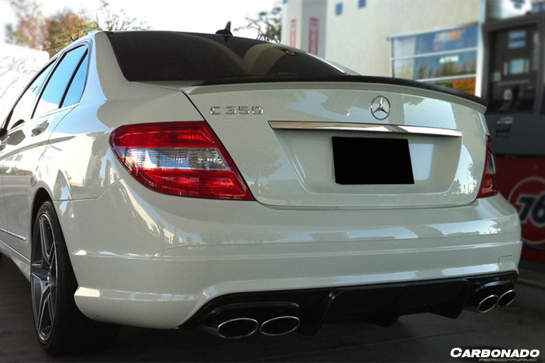 2008 - 2011 Mercedes Benz W204 C63 AMG AK Style Carbon Fiber Rear Lip