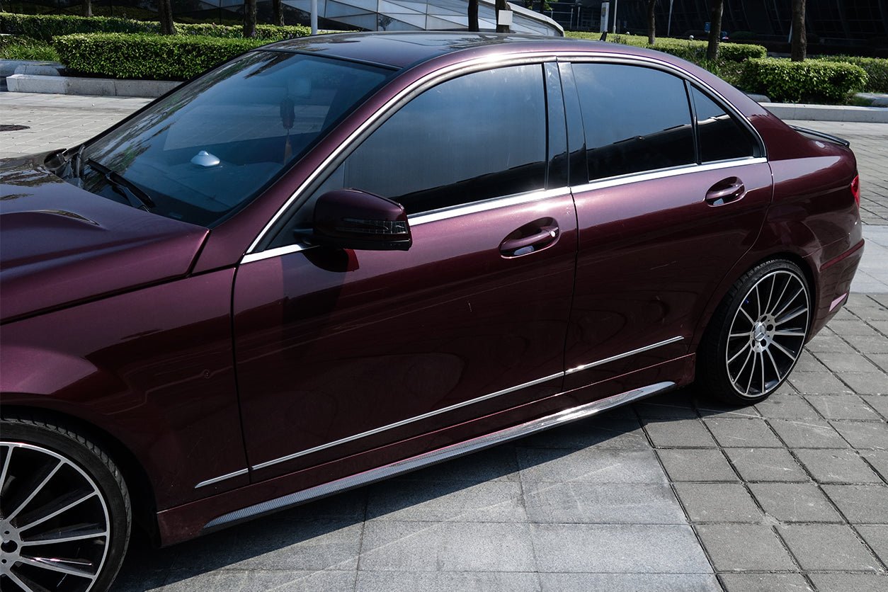 2008 - 2014 Mercedes Benz C Class W204 Sedan P Style Side Skirts