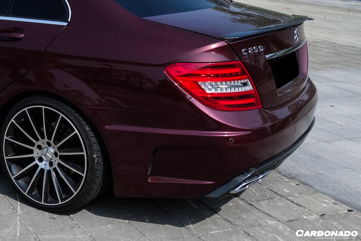 2008 - 2014 Mercedes Benz C Class W204 P Style Rear Bumper with Exhaust tips