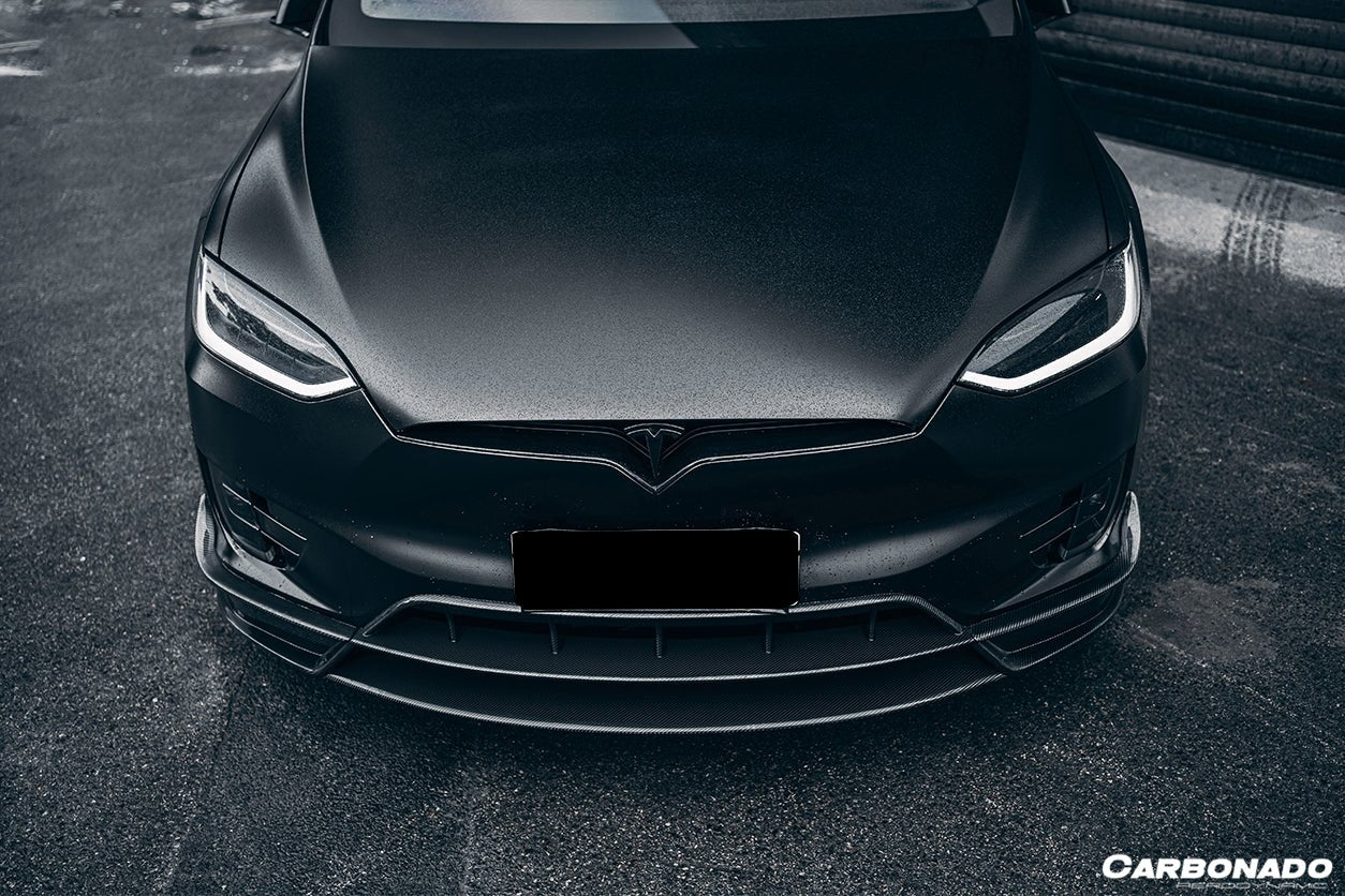 2016 - 2021 Tesla Model X SUV RZS Style Carbon Fiber Front Lip