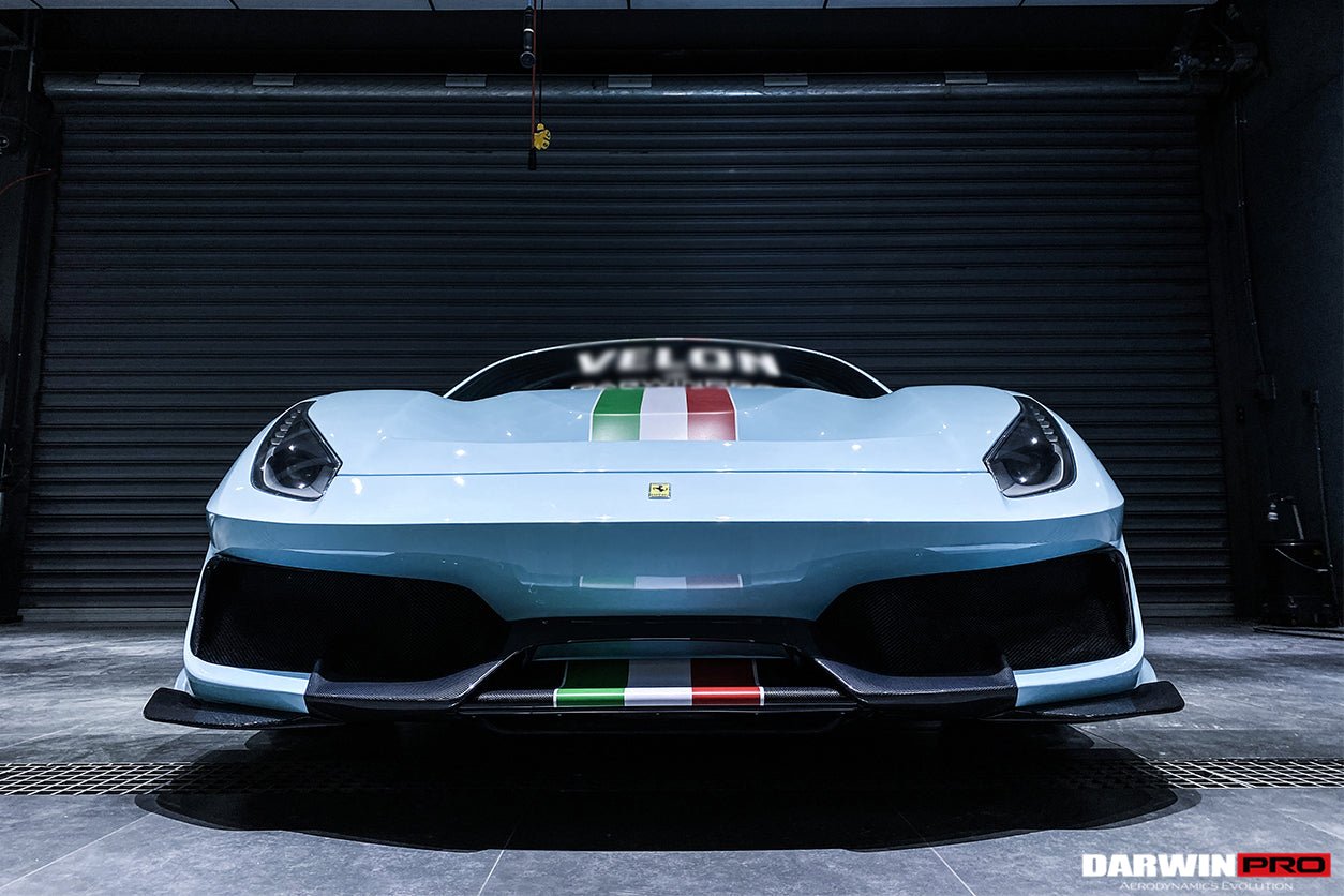 2015 - 2020 Ferrari 488 GTB & Spyder Pista Style Front Bumper Set W/ Hood