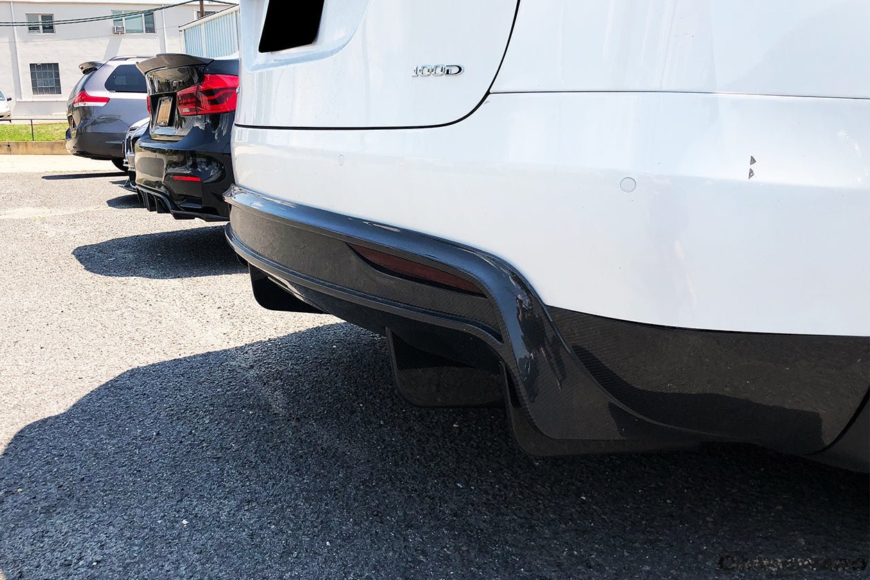 2016 - 2018 Tesla Model X SUV RZS Style Carbon Fiber Rear Diffuser