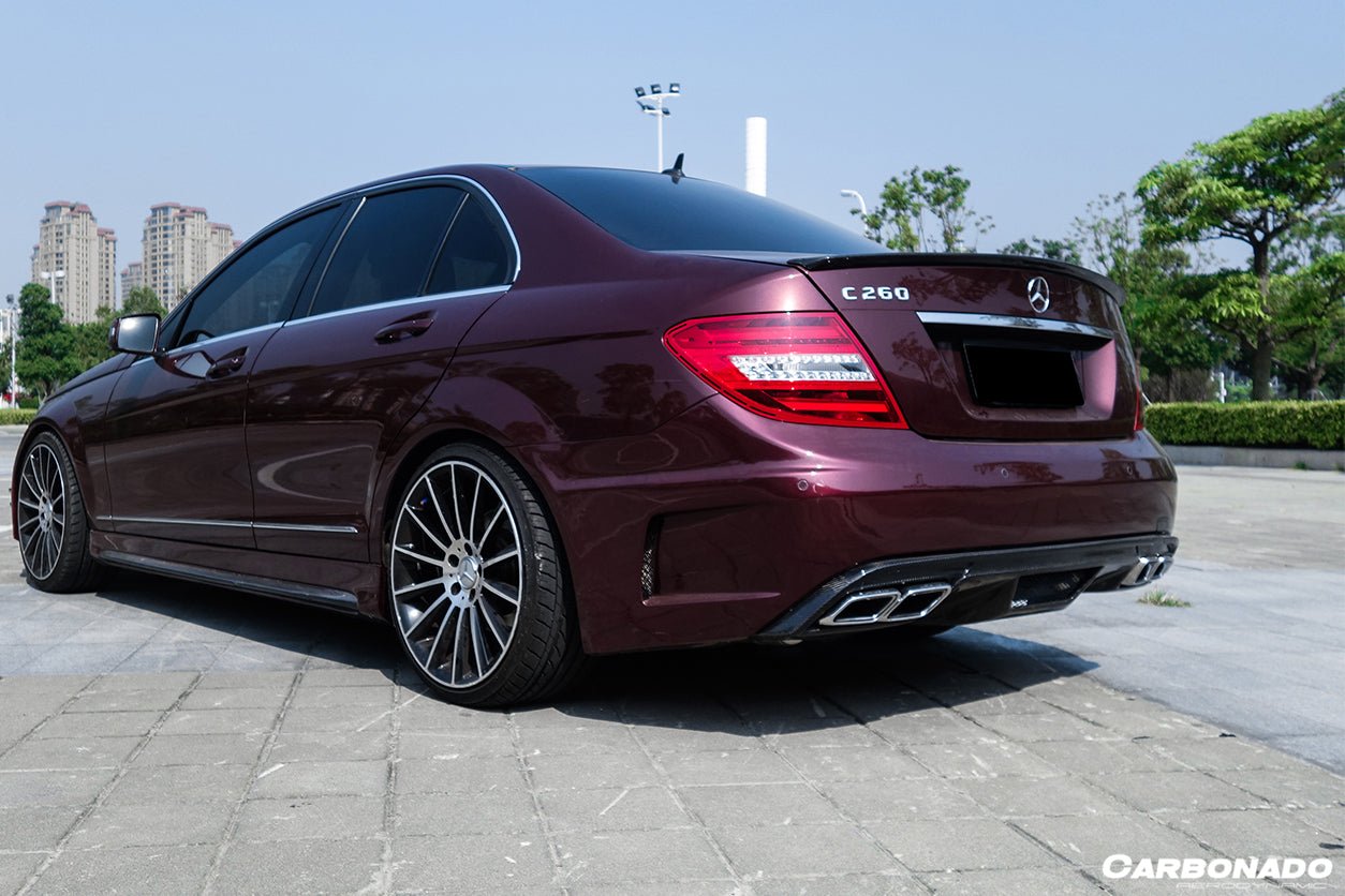 2008 - 2014 Mercedes Benz C Class W204 P Style Rear Bumper with Exhaust tips