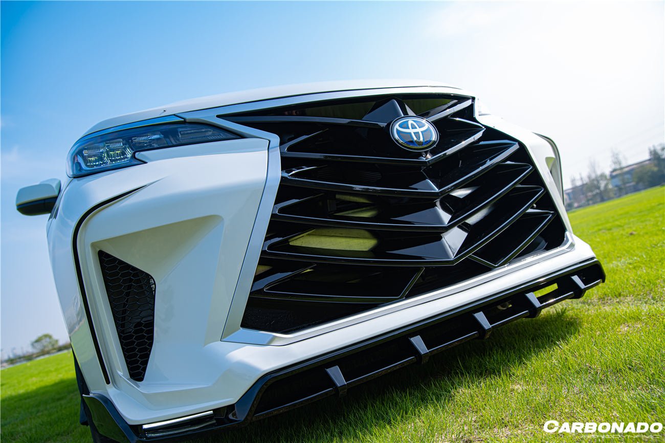 2021 - 2025 Toyota Sienna Thunder Style PP Front Bumper with Lip and Grills and LED Light