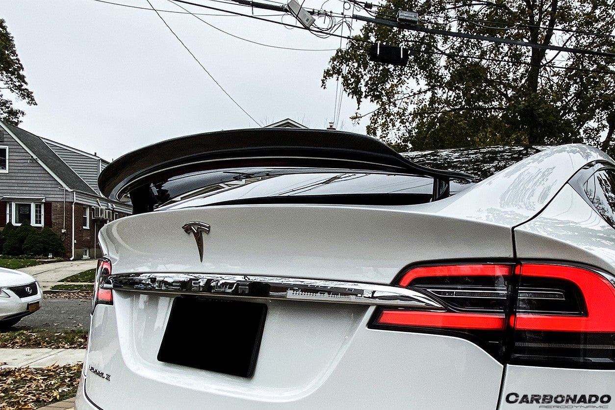 2016 - 2021 Tesla Model X SUV RZS Style Carbon Fiber Trunk Spoiler
