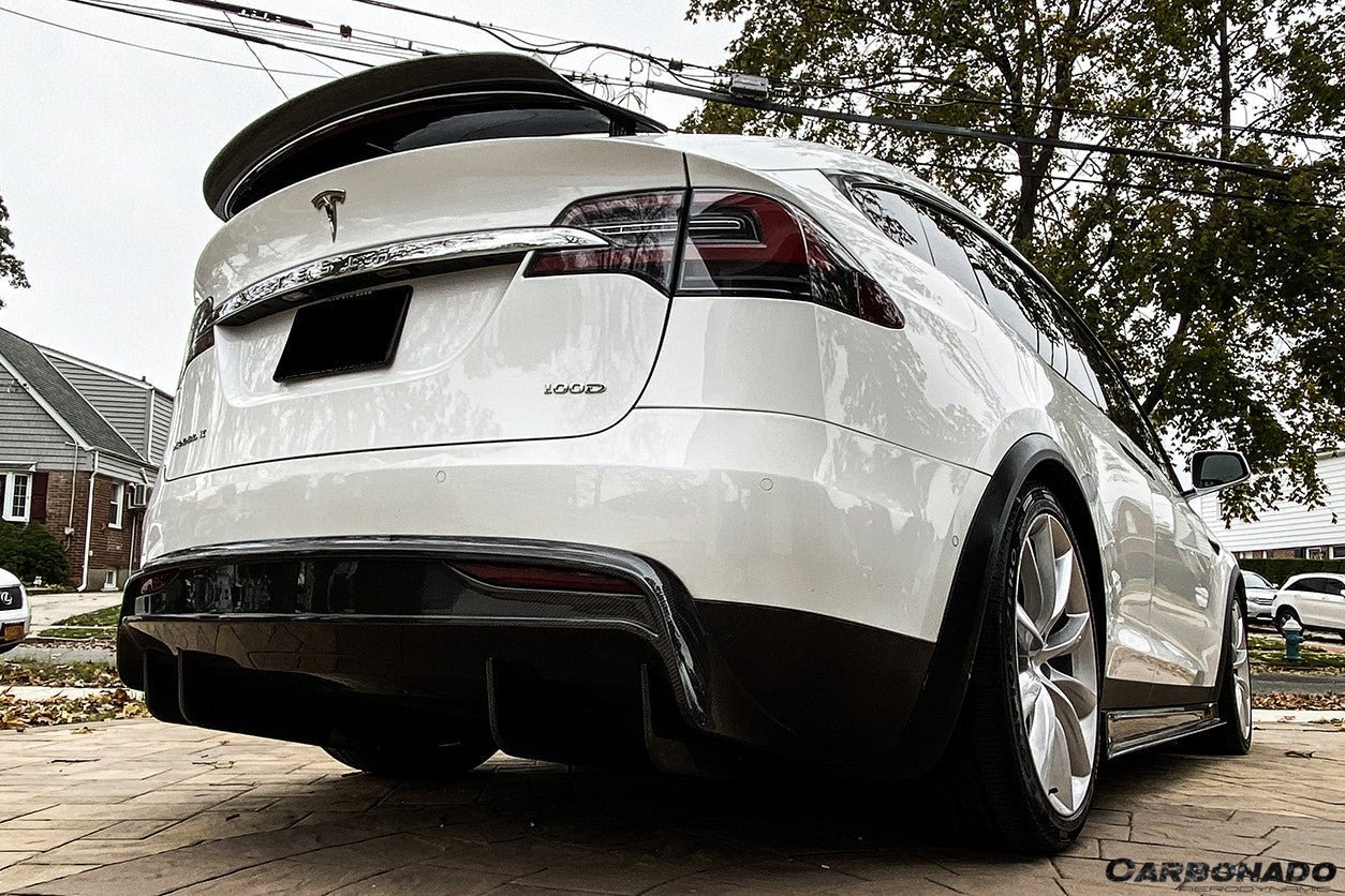 2016 - 2018 Tesla Model X SUV RZS Style Carbon Fiber Rear Diffuser