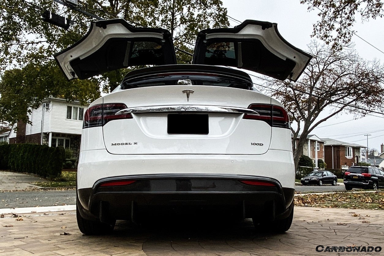2016 - 2018 Tesla Model X SUV RZS Style Carbon Fiber Rear Diffuser