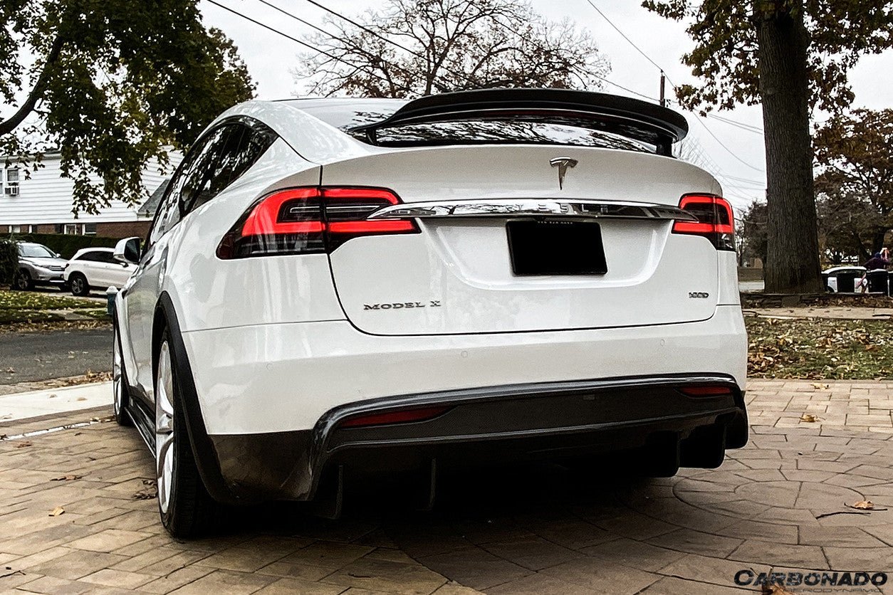 2016 - 2018 Tesla Model X SUV RZS Style Carbon Fiber Rear Diffuser
