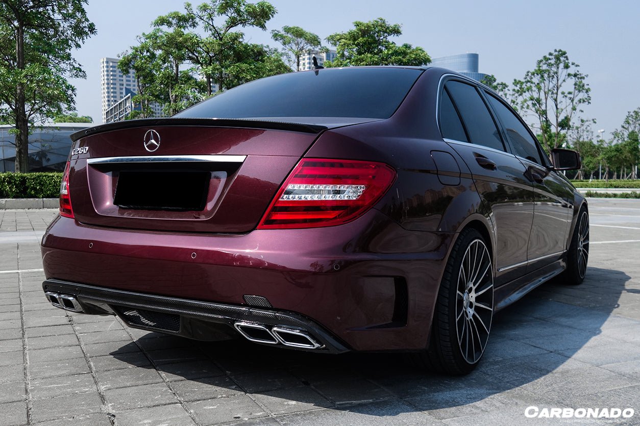 2008 - 2014 Mercedes Benz C Class W204 P Style Rear Bumper with Exhaust tips