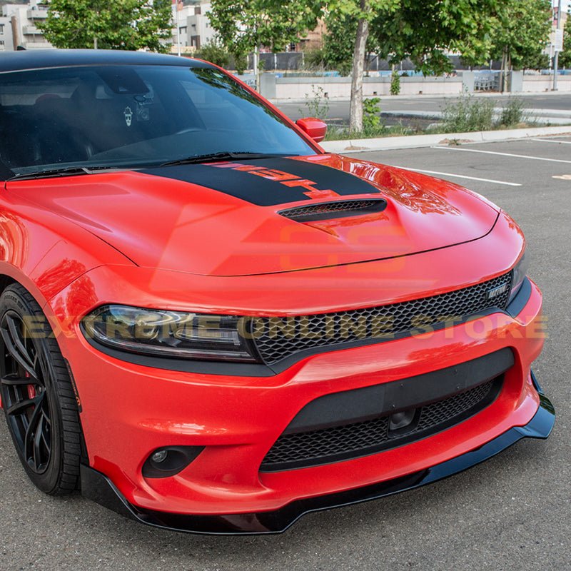Dodge Charger SRT Style Gloss Black Front Splitter Lip 2015-2024