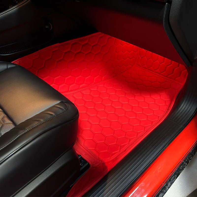 2015 - 2025 Dodge Charger Honeycomb Leather Floor Mat