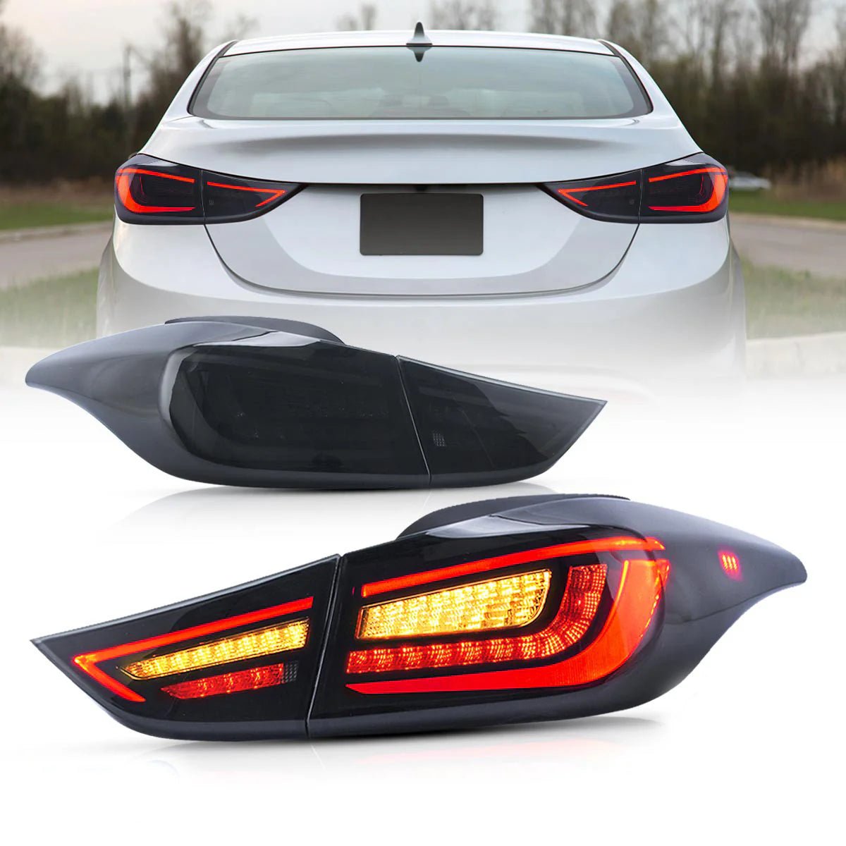Hyundai Elantra Sedan & Coupe Aftermarket Taillights LED Rear Lamps 2011 - 2015