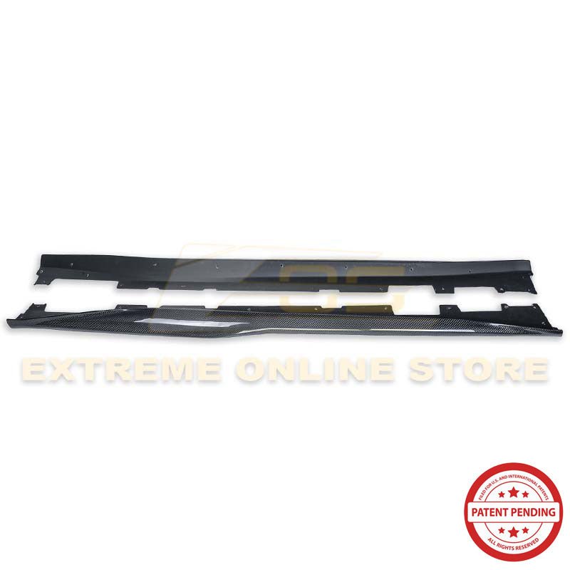 Chevrolet Camaro 6th Gen ZL1 Conversion Gloss Black Carbon Fiber Side Skirts 2016-2024