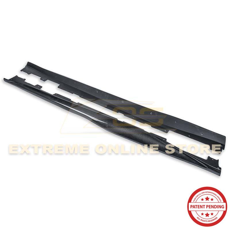 Chevrolet Camaro 6th Gen ZL1 Conversion Gloss Black Carbon Fiber Side Skirts 2016-2024
