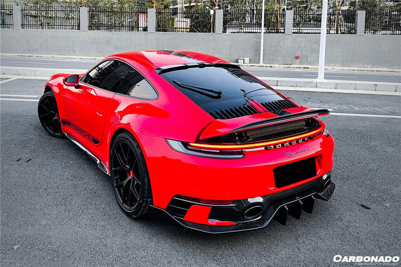 2019 - 2023 Porsche 911 992 Carrera & Targa Sport Design Bumper WP Style Dry Carbon Fiber Rear Lip