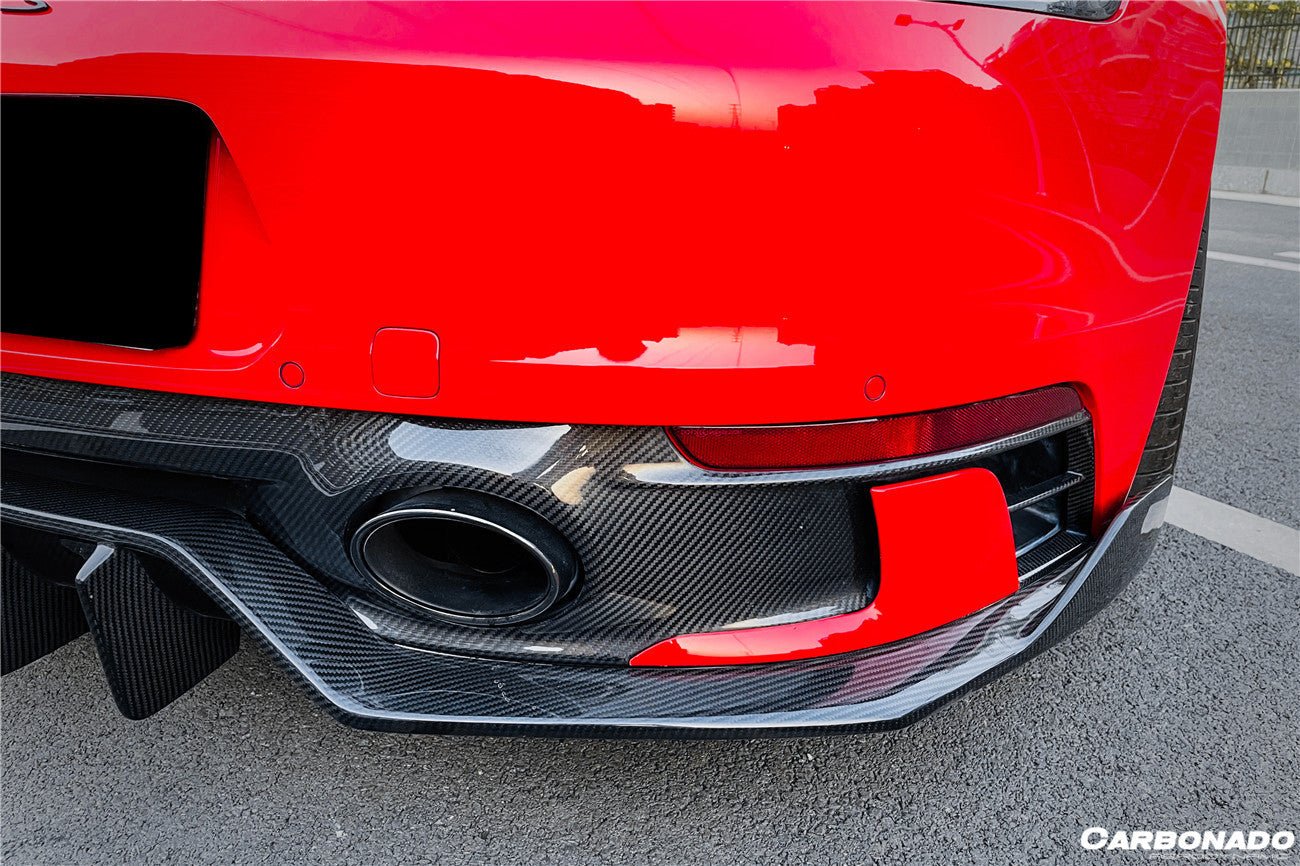 2019 - 2023 Porsche 911 992 Carrera & Targa Sport Design Bumper WP Style Dry Carbon Fiber Rear Lip