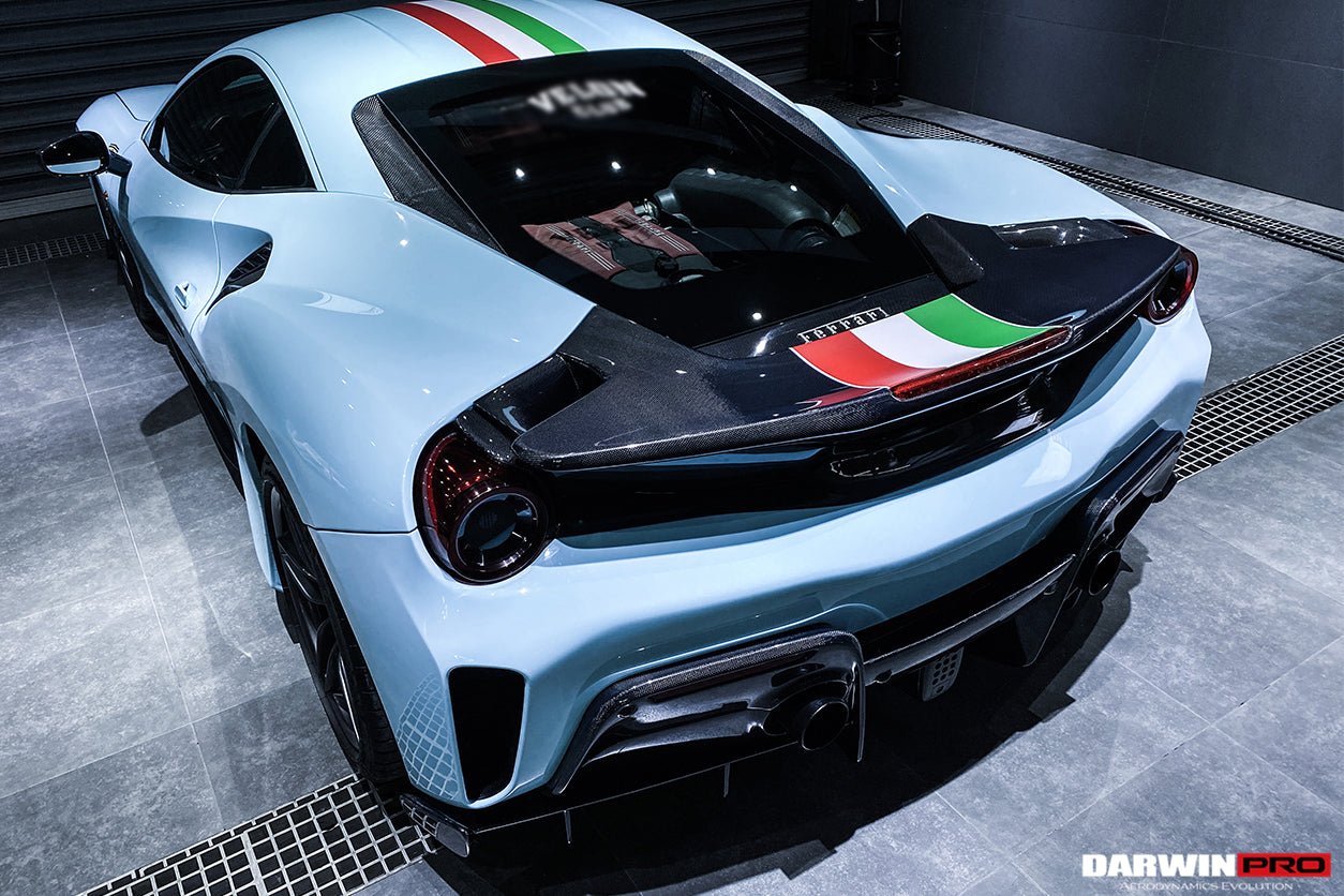 2015 - 2020 Ferrari 488 GTB Pista Style Rear Bumper & Wing