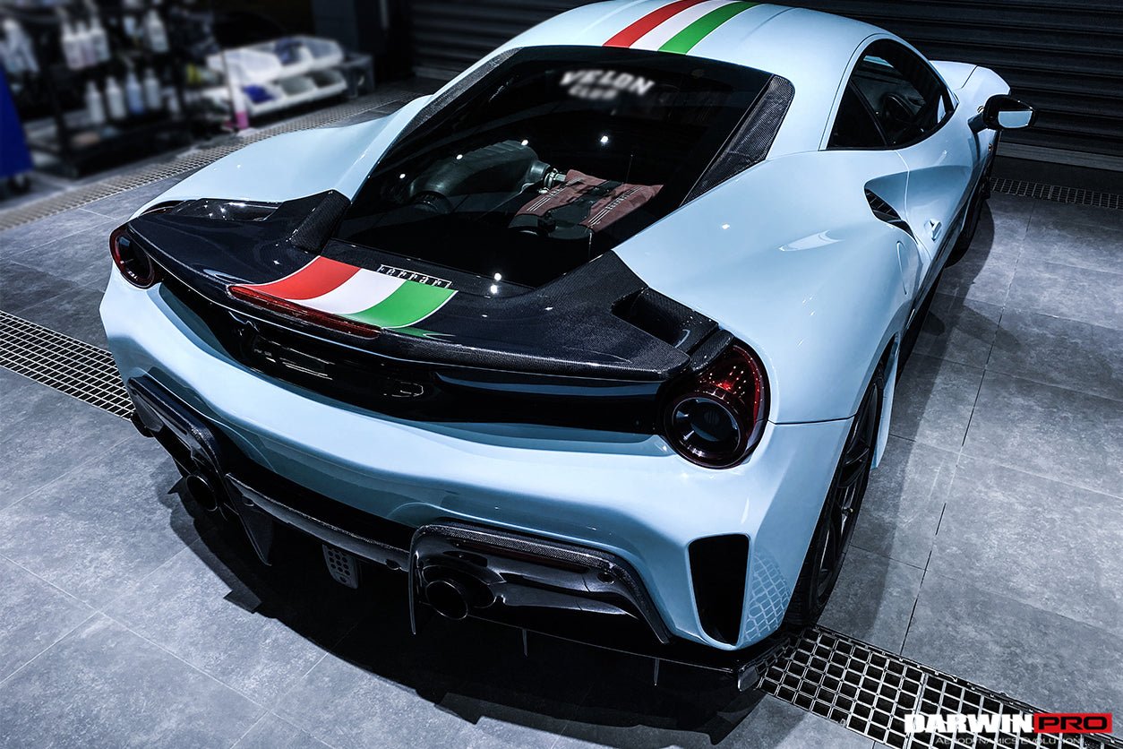 2015 - 2020 Ferrari 488 GTB Pista Style Rear Bumper & Wing