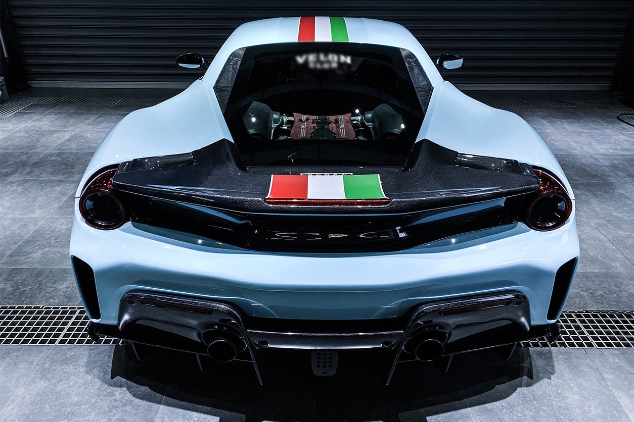 2015 - 2020 Ferrari 488 GTB Pista Style Rear Bumper & Wing