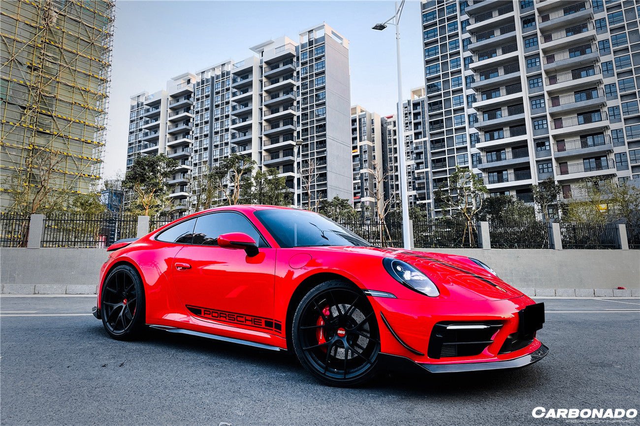 2019 - 2023 Porsche 911 992 Carrera & Targa Sport Design WP Style Dry Carbon Fiber Bumper Canards