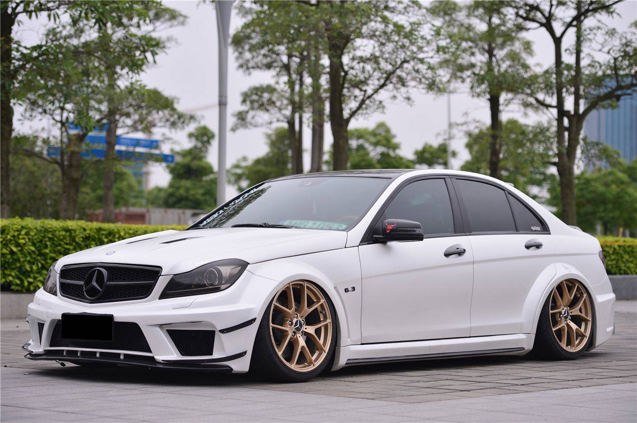 2012-2014 Mercedes Benz W204 C Class Sedan BKSS Style Wide Full Body Kit (Not Fit AMG) - Carbonado