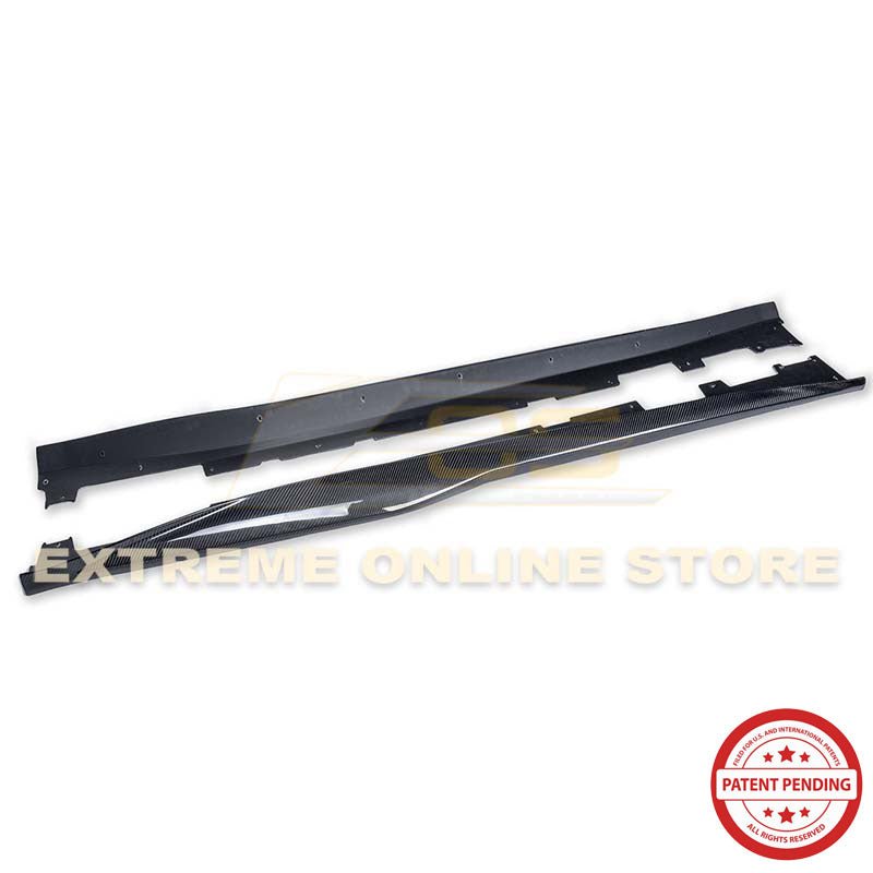Chevrolet Camaro 6th Gen ZL1 Conversion Gloss Black Carbon Fiber Side Skirts 2016-2024