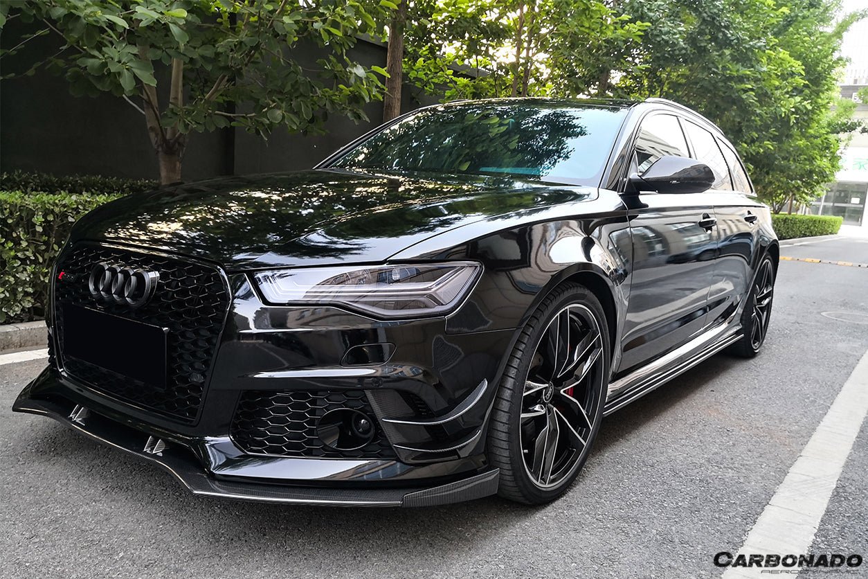 2013 - 2018 Audi RS6 Avant BS Style Carbon Fiber Front Bumper Caps