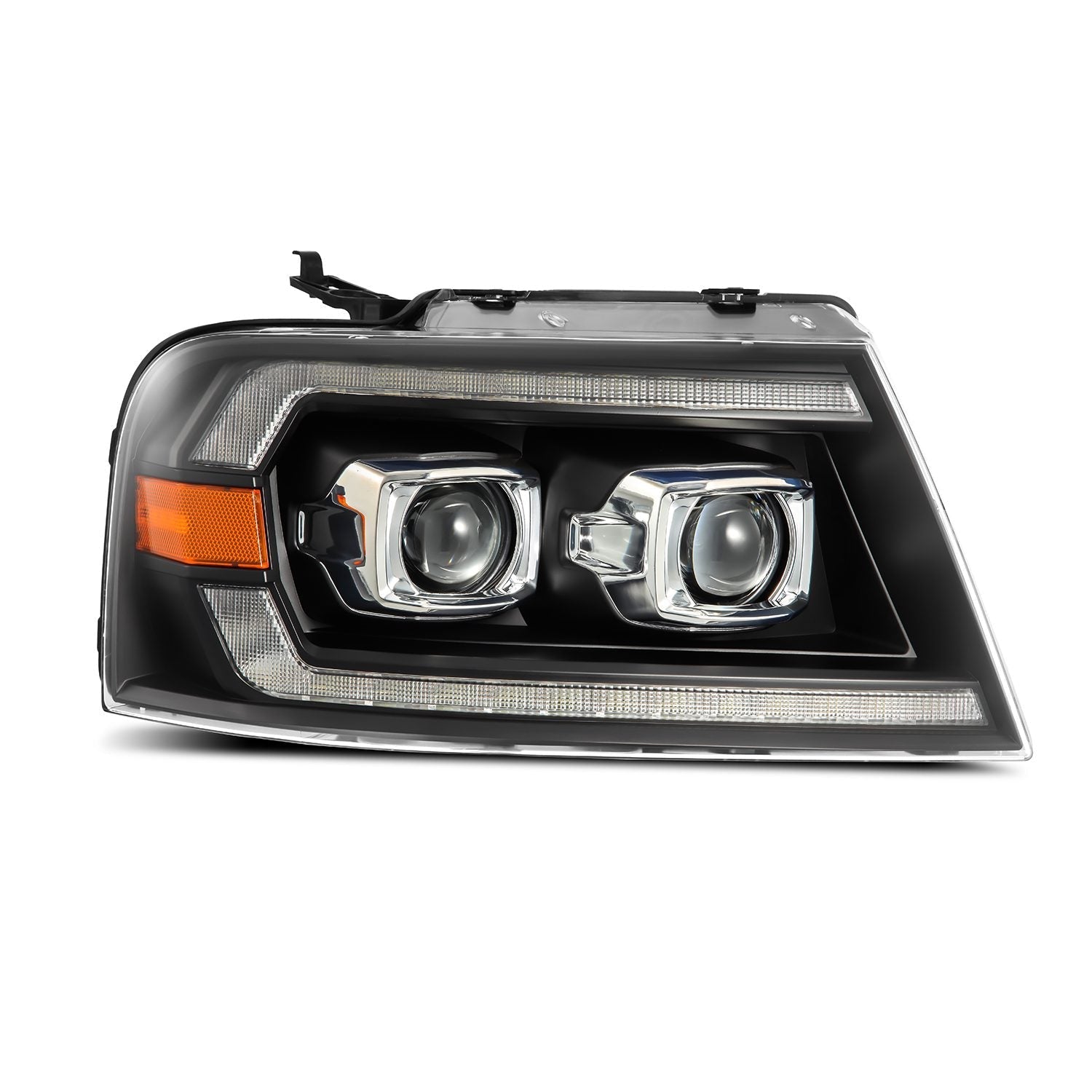 04-08 Ford F150 / 06-08 Lincoln Mark LT PRO-Series Halogen Projector Headlights Black | AlphaRex