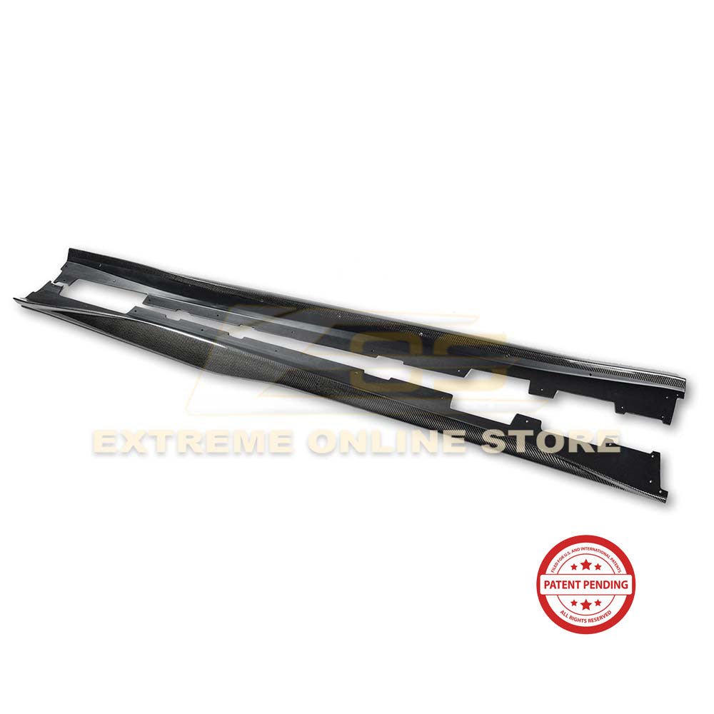 Chevrolet Camaro 6th Gen ZL1 Conversion Gloss Black Carbon Fiber Side Skirts 2016-2024