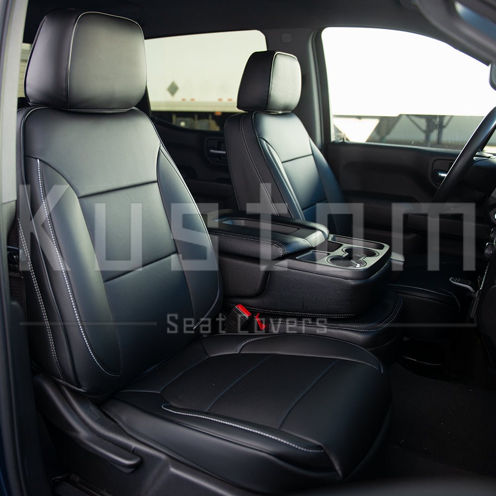 2019-up-chevrolet-silverado-custom-leather-interior-seat-coversCrew Cab | Double Cab W/ Front Middle Jump Seat