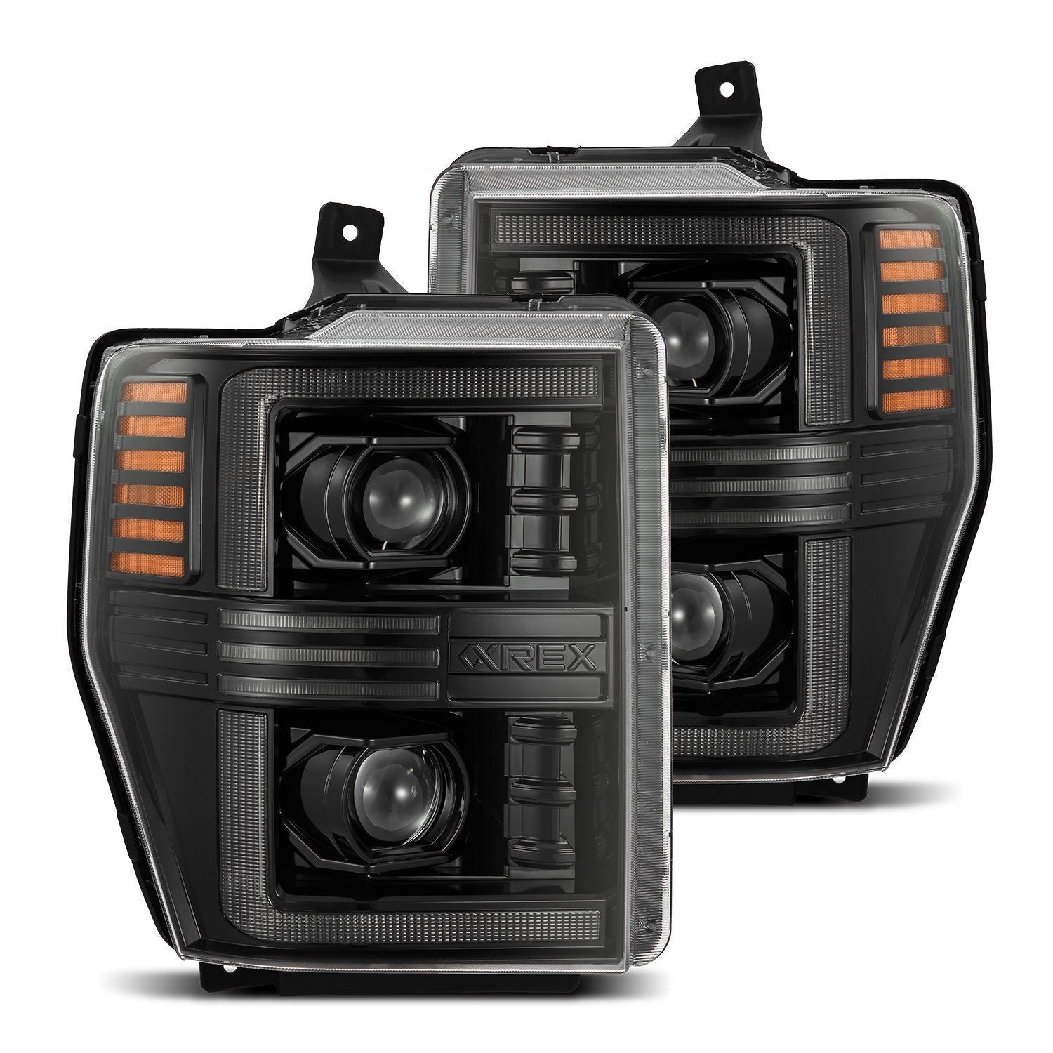 08-10 Ford Super Duty/Excursion PRO-Series Halogen Projector Headlights Alpha-Black | AlphaRex
