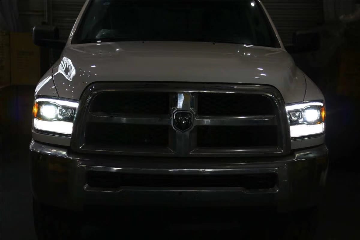 09-18 Ram Truck LUXX-Series LED Projector Headlights Black | AlphaRex
