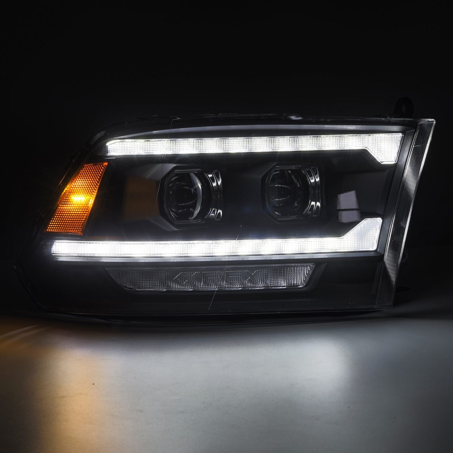 09-18 Ram Truck (MK II 5th Gen 2500 Style) LUXX-Series LED Projector Headlights Black | AlphaRex