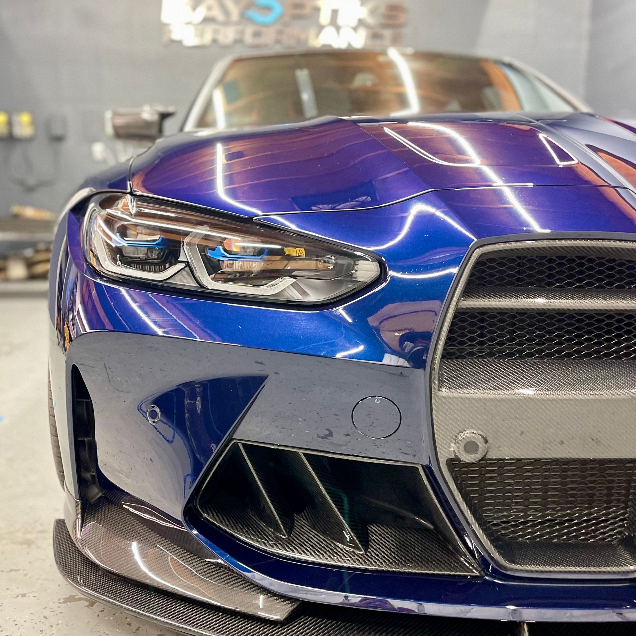 BMW G80/G82 M3/M4 Carbon Fiber Front Bumper Duct Vents (V2 Dual Slats)