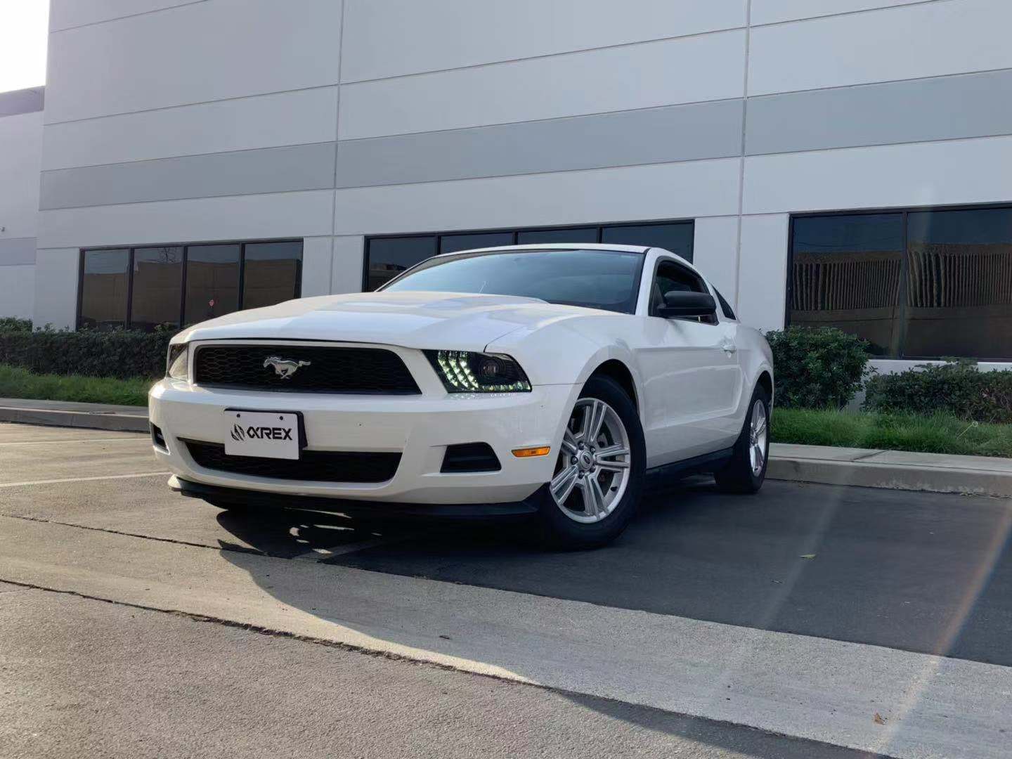 10-12 Ford Mustang LUXX-Series LED Projector Headlights Alpha-Black | AlphaRex