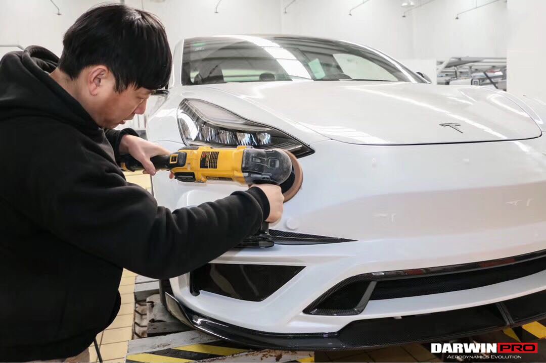 2017 - 2023 Tesla Model 3 IMP Performance Partial Carbon Fiber Front Bumper