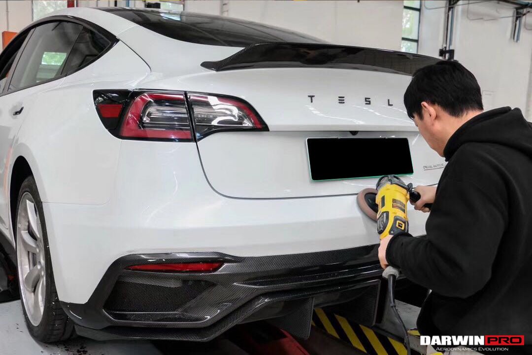 2017 - 2020 Tesla Model 3 IMP Performance Partial Carbon Fiber Rear Bumper