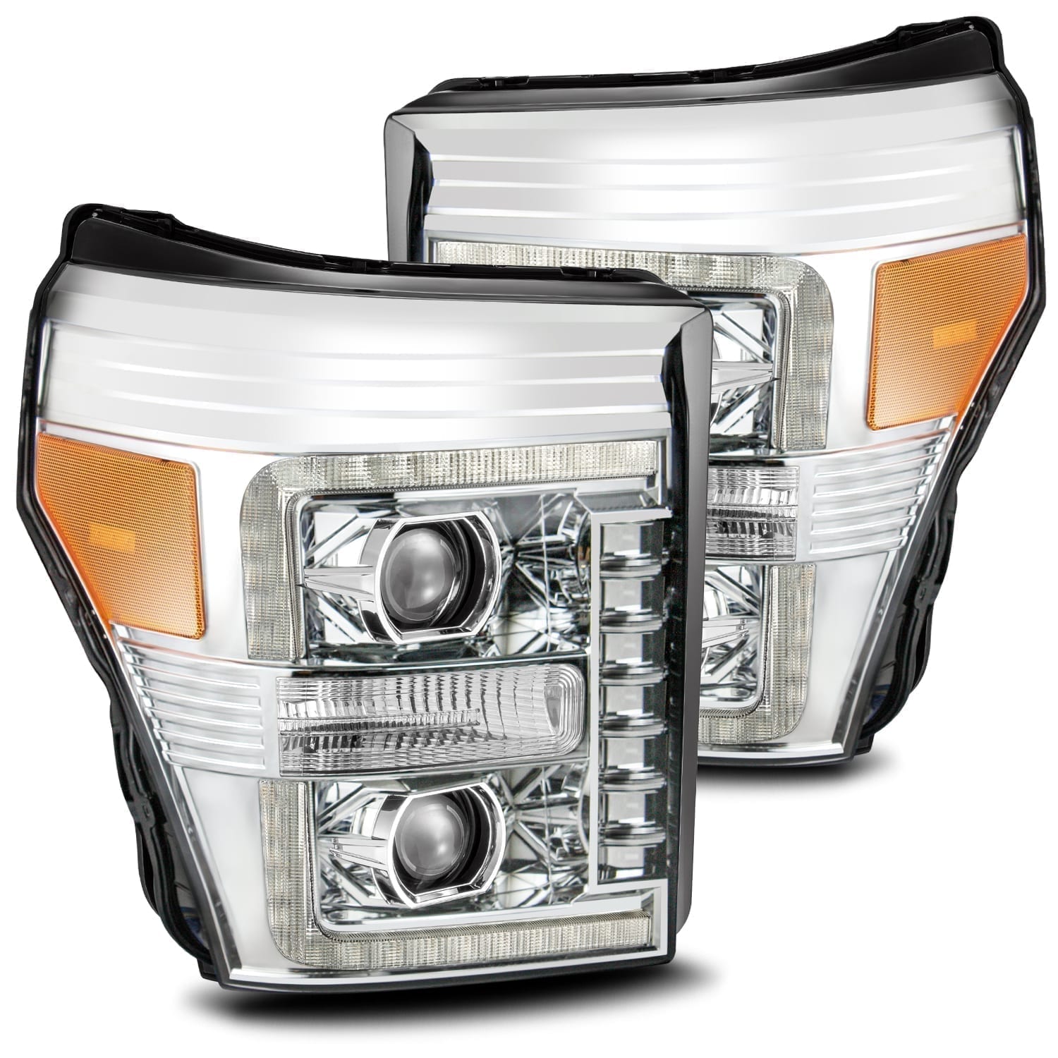 11-16 Ford Super Duty PRO-Series Halogen Projector Headlights Chrome | AlphaRex