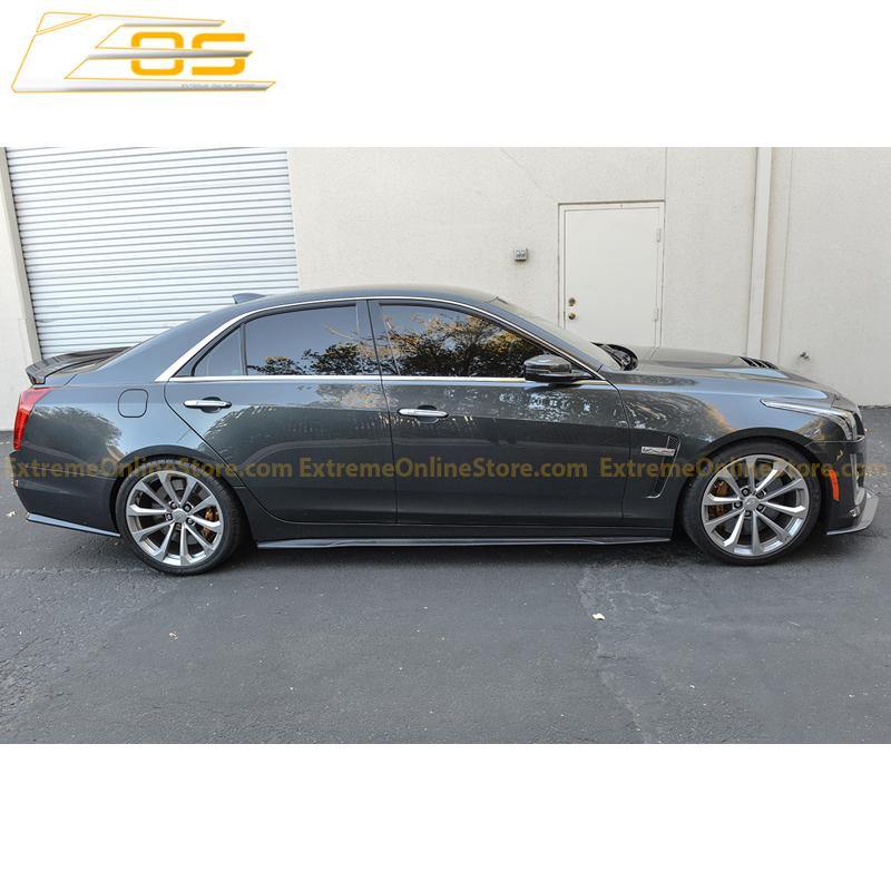 16-19 Cadillac CTS-V Carbon Fiber Front Splitter & Side Skirts Rockers - ExtremeOnlineStore