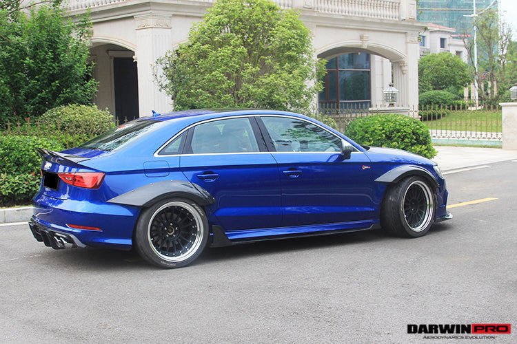 2013 - 2016 Audi S3 & A3 Sline Sedan BKSS Style Side Skirts with Winglets