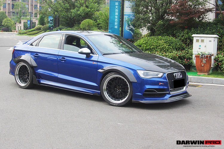2013 - 2016 Audi S3 & A3 Sline Sedan BKSS Style Side Skirts with Winglets