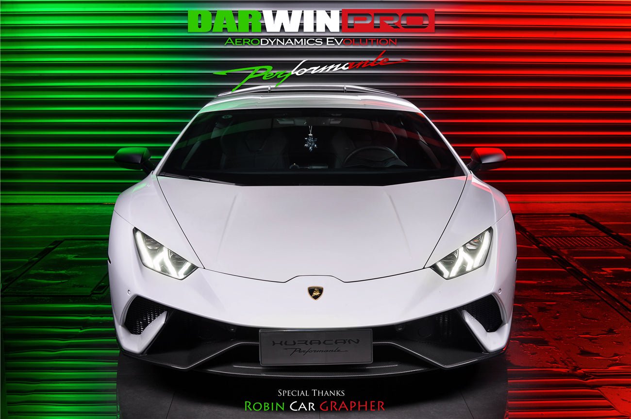 2015 - 2025 Lamborghini Huracan LP610 & LP580 & EVO & Tecnica Performante Style Partial Carbon Front Bumper