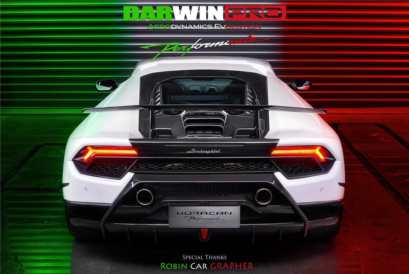 2015 - 2020 Lamborghini Huracan LP610 & LP580 Performante Style Partial Carbon Rear Bumper