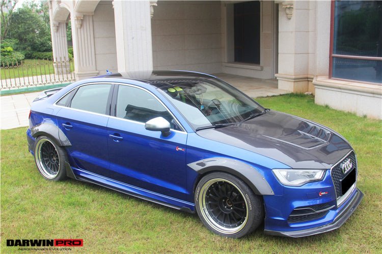 2013 - 2016 Audi S3 & A3 Sline Sedan BKSS Style Side Skirts with Winglets